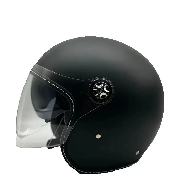 Open Face Helmet Retro Vintage - Vintage TT&COCASCOS Motorhelm Jet met Vizier