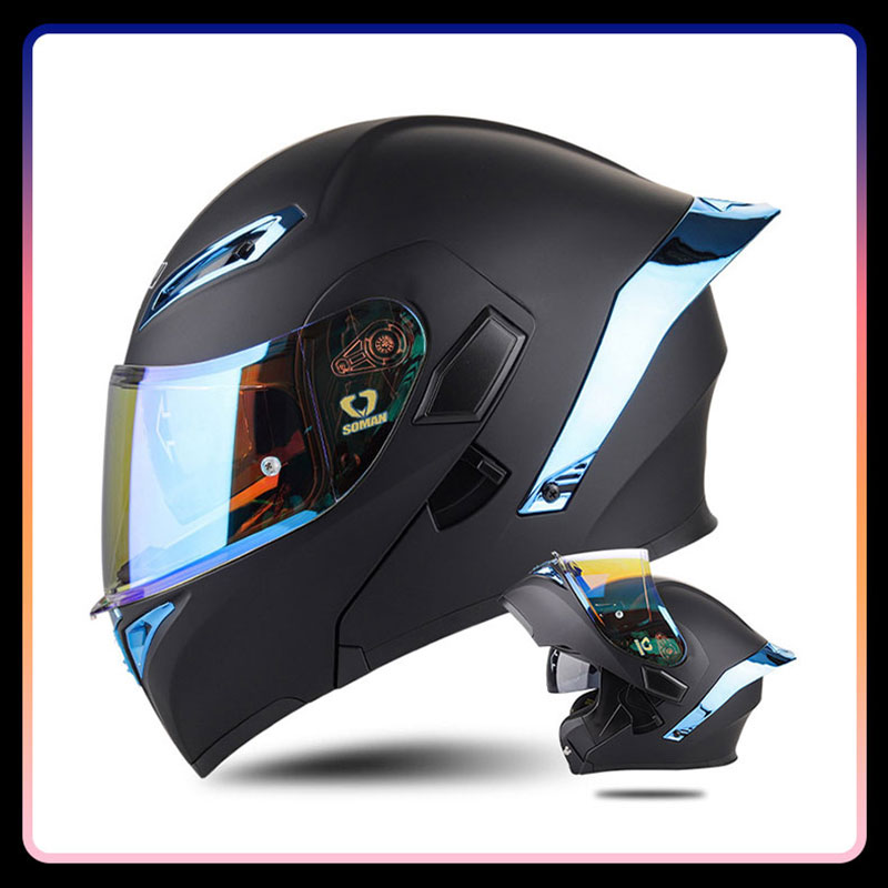 Flip Up Helmet Dual Visor - Vier seizoenen universele opklapbare motorhelmen Modulaire