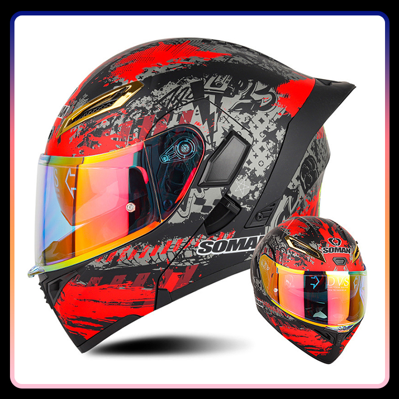 Flip Up Helmet Dual Visor - Beste cadeau voor hem haar opklapbare