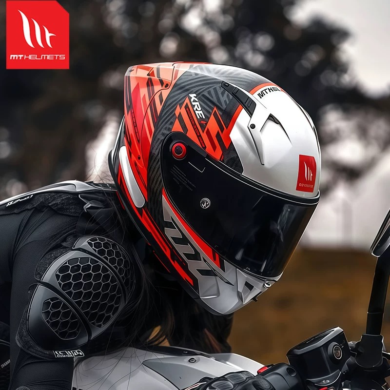 Full Face Helmet Carbon Fiber - MT KRE + Koolstofvezel Motorhelm ECE