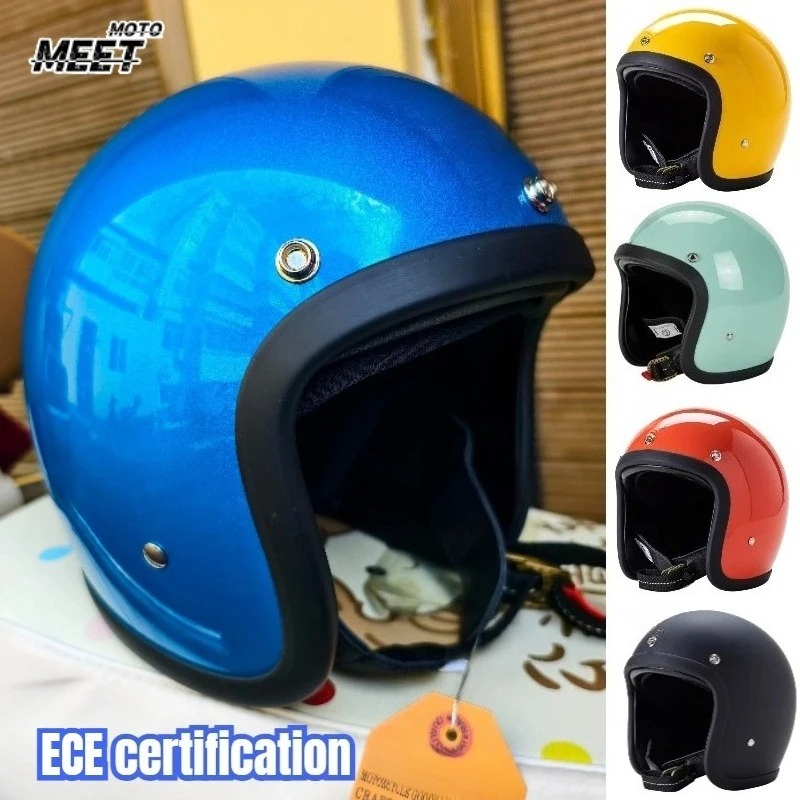 Open Face Helmet Retro Vintage - Japanse Korea Stijl Open Gezicht Motorhelm