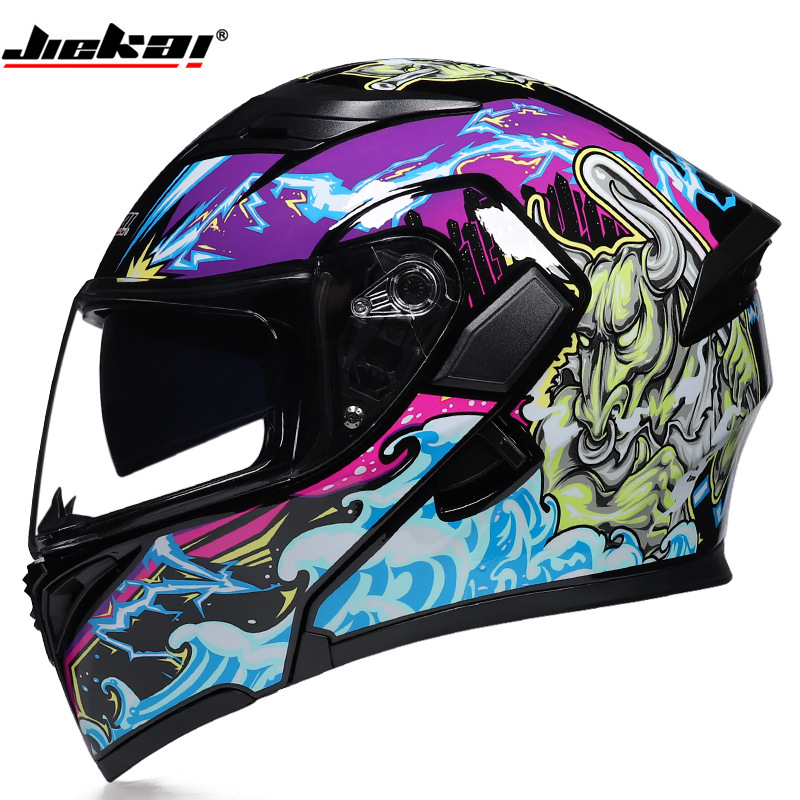 Full Face Helmet Carbon Fiber - W Bluetooth anti-condens integraalhelm met dubbele