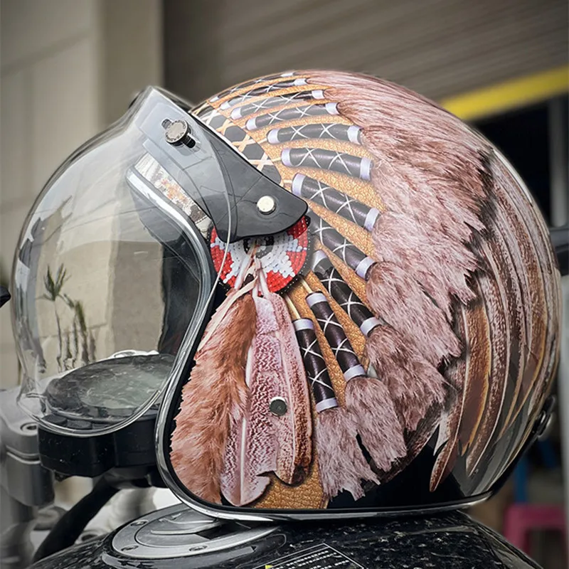 Open Face Helmet Retro Vintage - 2025 Nieuwe Retro Vintage Open Face