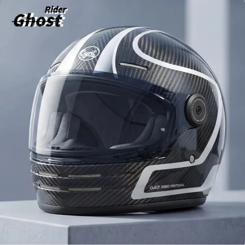 Full Face Helmet Carbon Fiber - CYRIL DOT ECE Koolstofvezelhelm Integraalhelm Cover