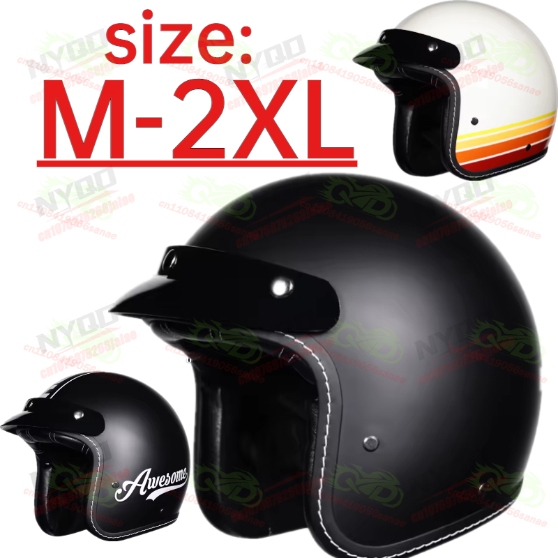 Open Face Helmet Retro Vintage - Orz Retro 3/4 open motorhelm, vintage