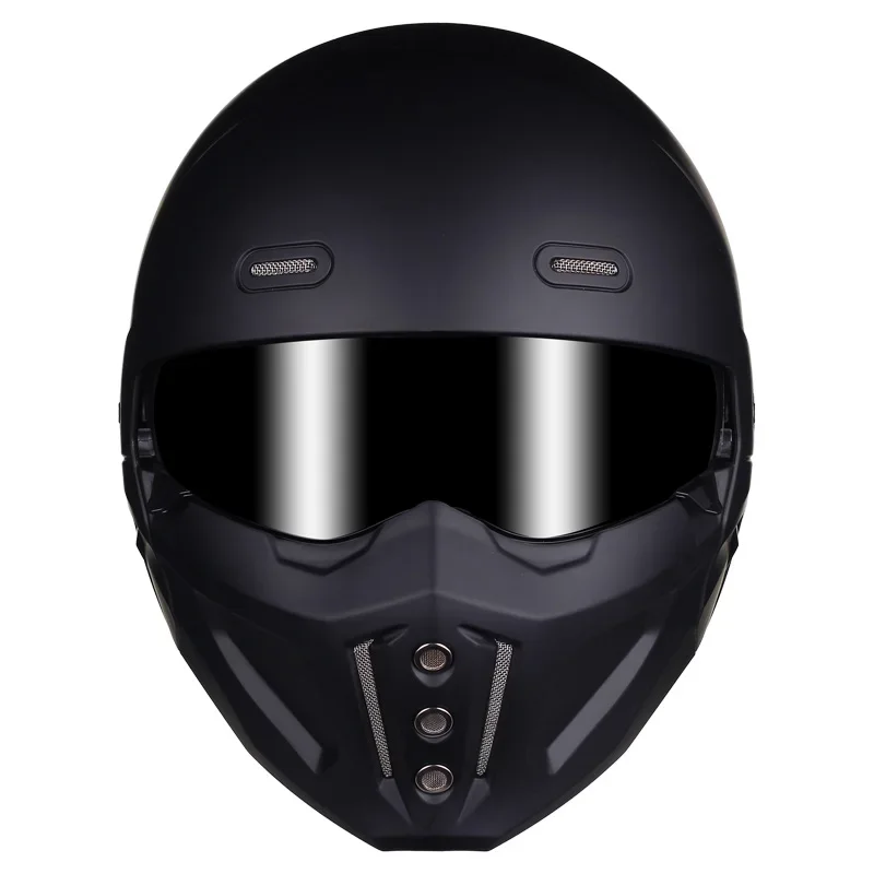 Full Face Helmet Carbon Fiber - Scorpion Retro Motorhelm Half Shell Multifunctionele