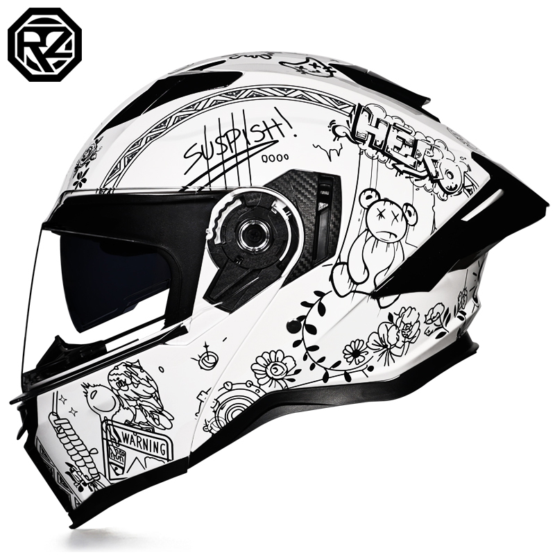 Flip Up Helmet Dual Visor - ORZ-997-DOT Standaard ABS Modulaire Flip-up Helm