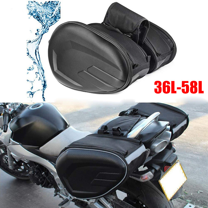 Motorcycle Helmet Bag Backpack - Zwart 36-58L Motorfiets Zadeltassen Waterdichte Scooter