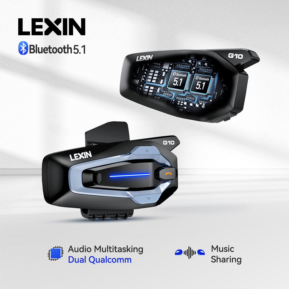 Motorcycle Helmet Bluetooth Built In - NEW-LEXIN G10 Motorhelm Intercom, 8 Rijders