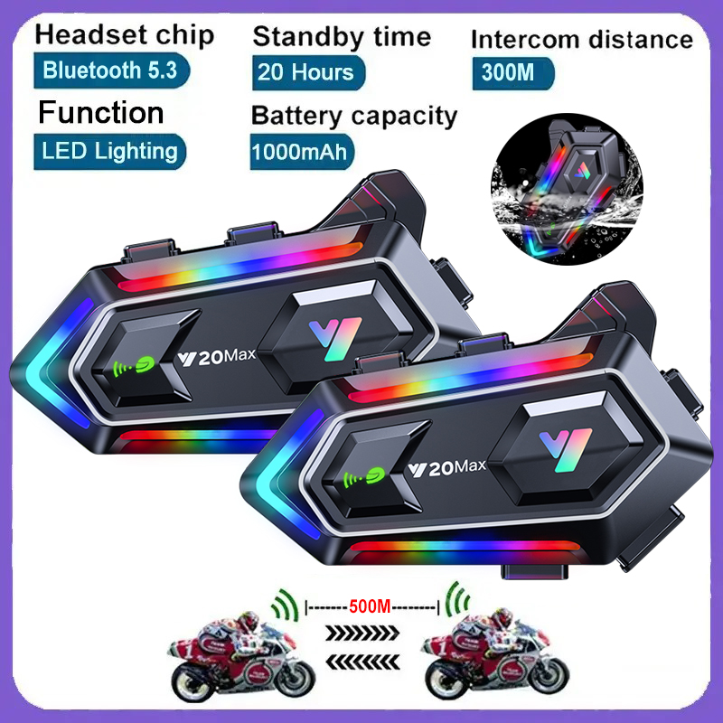 Motorcycle Helmet Bluetooth Built In - 1/2 stuks Y20 Max motorhelm headset