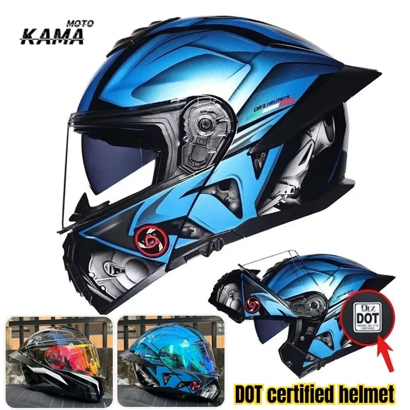 Modular Motorcycle Helmet Dot Approved - DOT-gecertificeerde motorhelm met dubbele vizier, modulaire