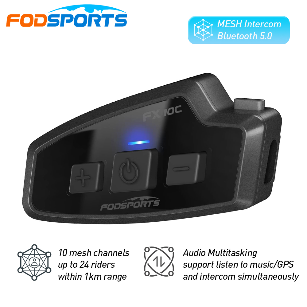 Motorcycle Helmet Bluetooth Built In - Fodsports FX 10C Motorfiets Mesh Intercom