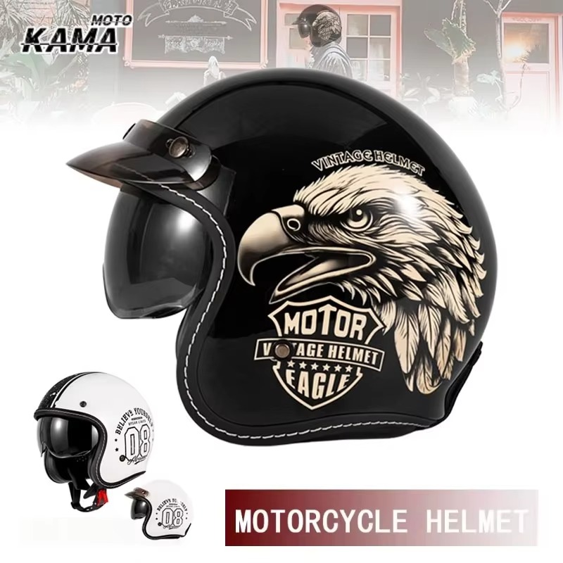 Open Face Helmet Retro Vintage - HOT Open Face Motorhelm Vintage Moto