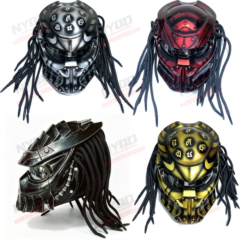 Full Face Helmet Carbon Fiber - Motorhelm Cool Predator Gepersonaliseerde Carbon Fiber