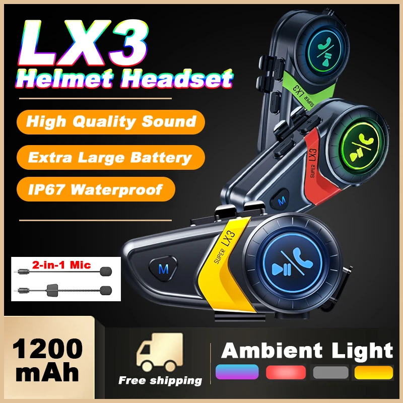 Motorcycle Helmet Bluetooth Built In - Lx3 Motorhelm Headset Draadloze Bluetooth 5.0