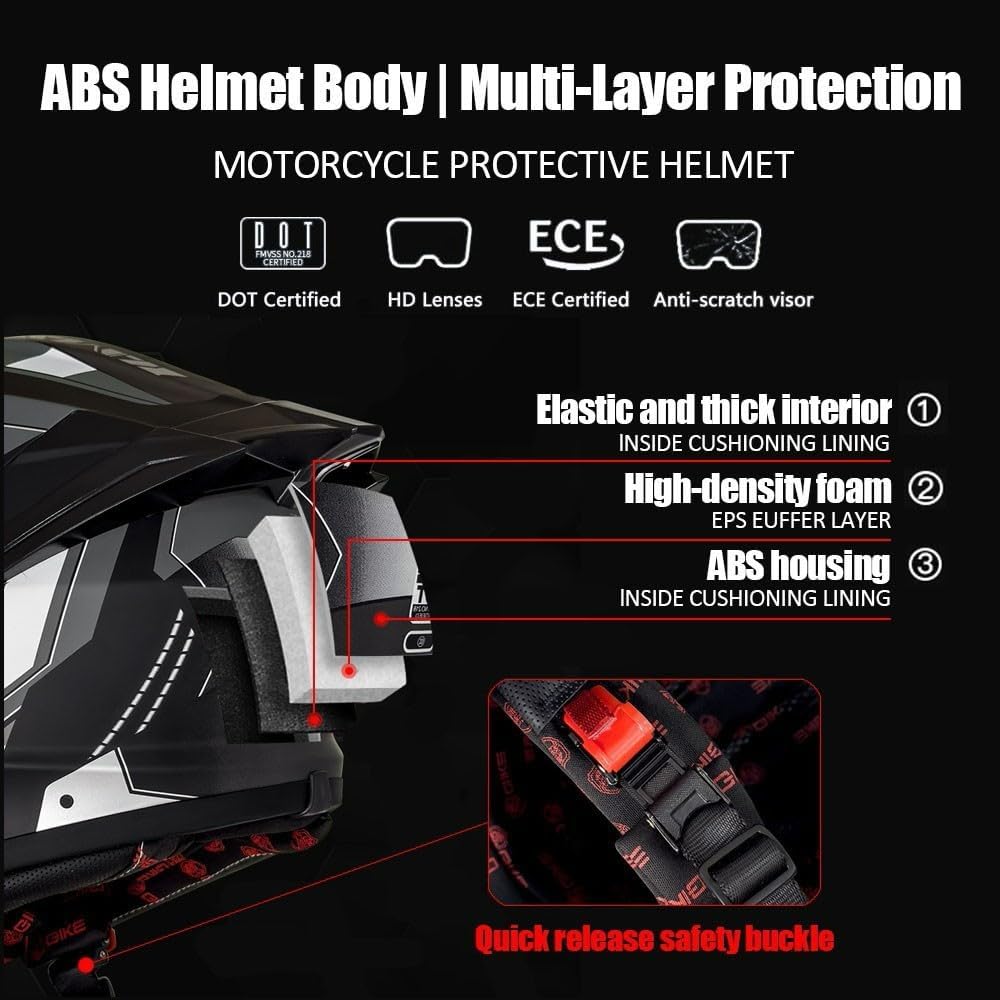 Motorhelm met volledige gezich - Modular Motorcycle Helmet Dot Approved recensie en prijs