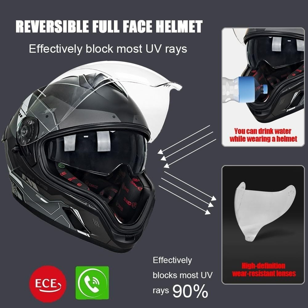 Motorhelm met volledige gezich - Modular Motorcycle Helmet Dot Approved recensie en prijs