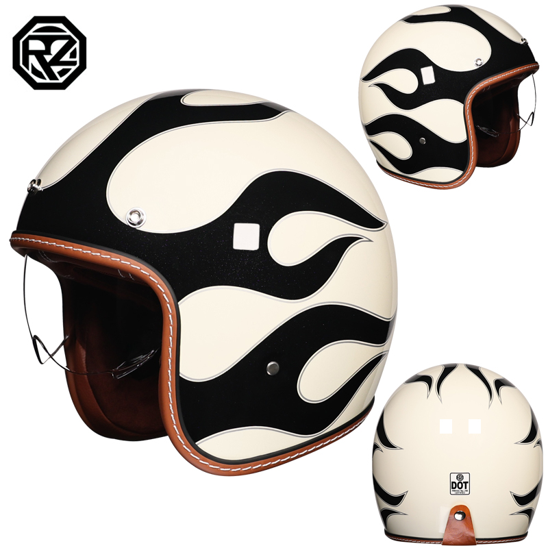 Retro open motorhelm DOT goedg - Open Face Helmet Retro Vintage recensie en prijs