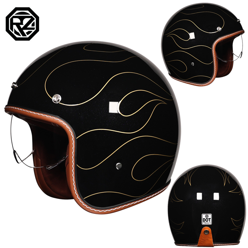 Retro open motorhelm DOT goedg - Open Face Helmet Retro Vintage recensie en prijs