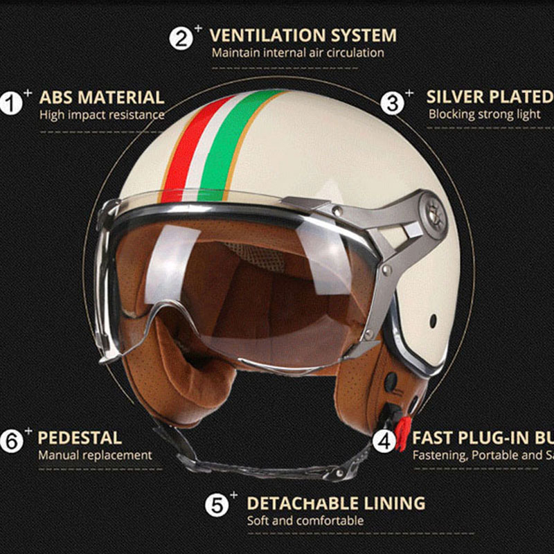Open Face 3/4 motorhelm heren  - Open Face Helmet Retro Vintage recensie en prijs