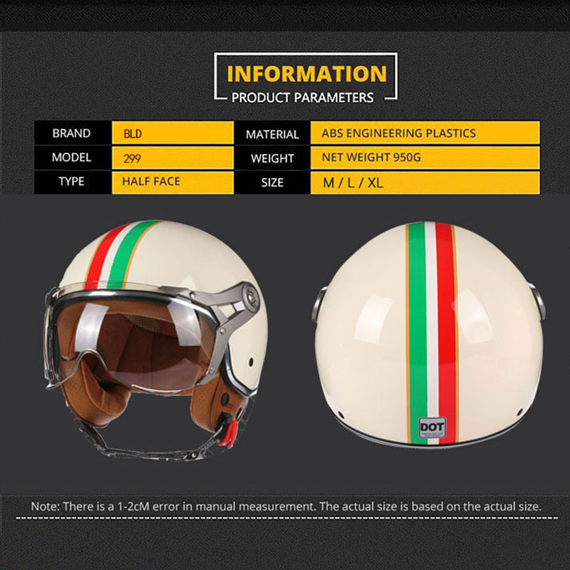 Open Face 3/4 motorhelm heren  - Open Face Helmet Retro Vintage recensie en prijs