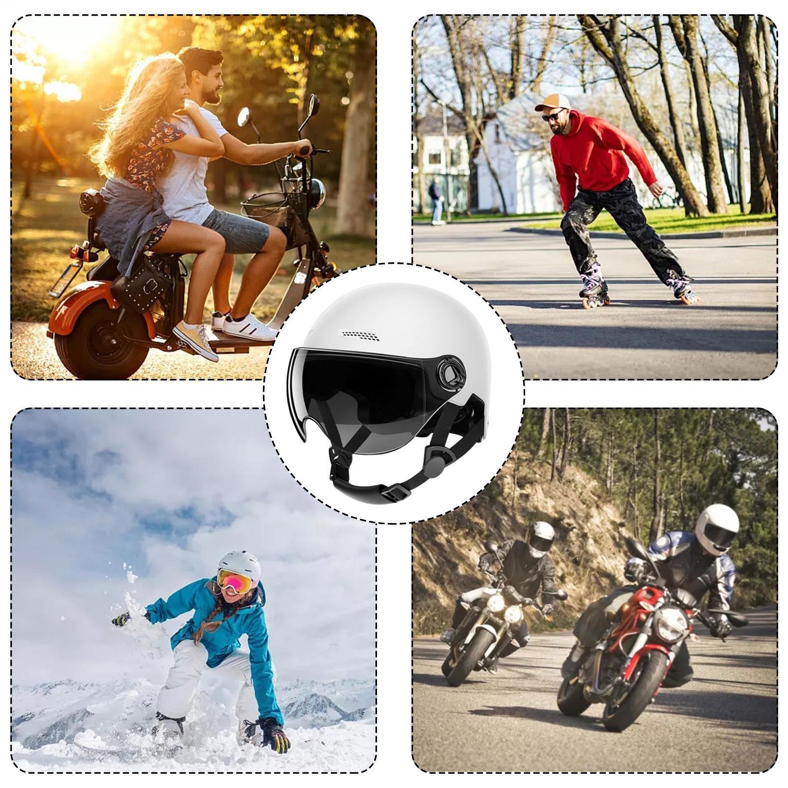 Heren motorhelm halfgezichtsbe - Motorcycle Helmet Sun Visor Inner recensie en prijs