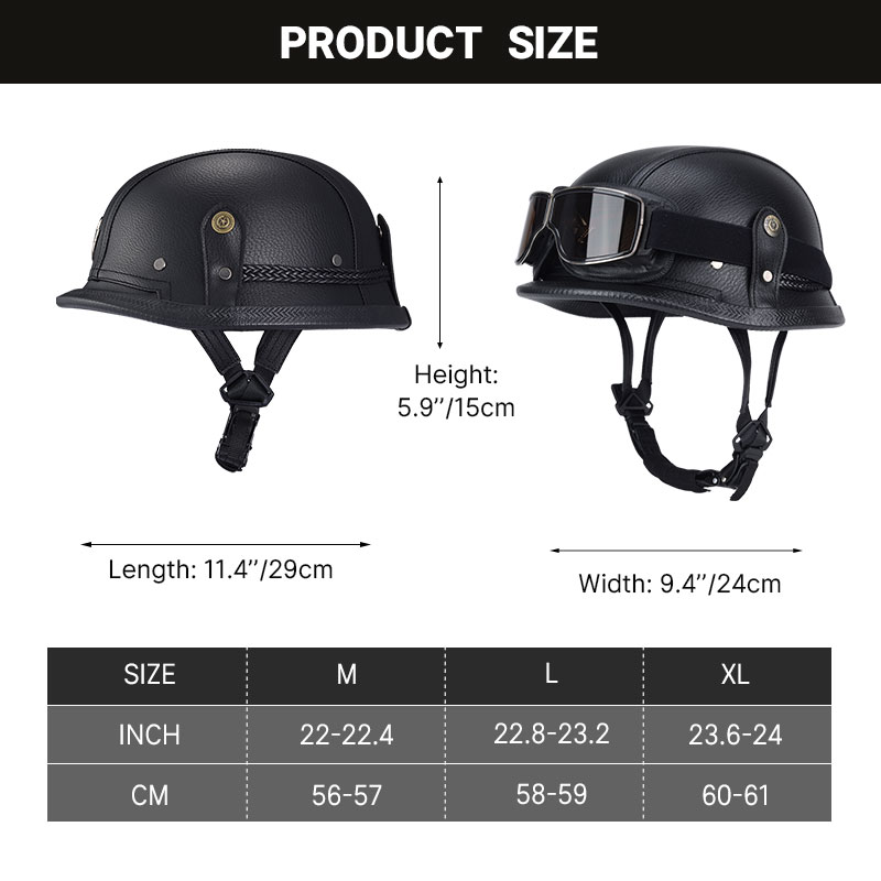 Duitse Half Vintage Helm Klass - Open Face Helmet Retro Vintage recensie en prijs