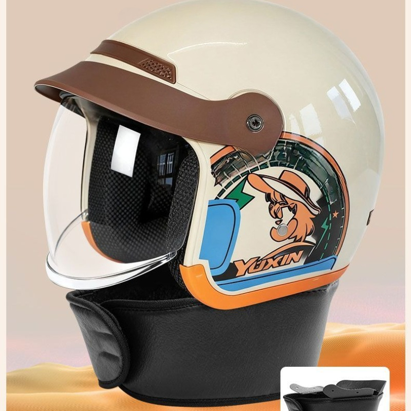 Vintage motorhelm in retrostij - Motorcycle Helmet Sun Visor Inner recensie en prijs