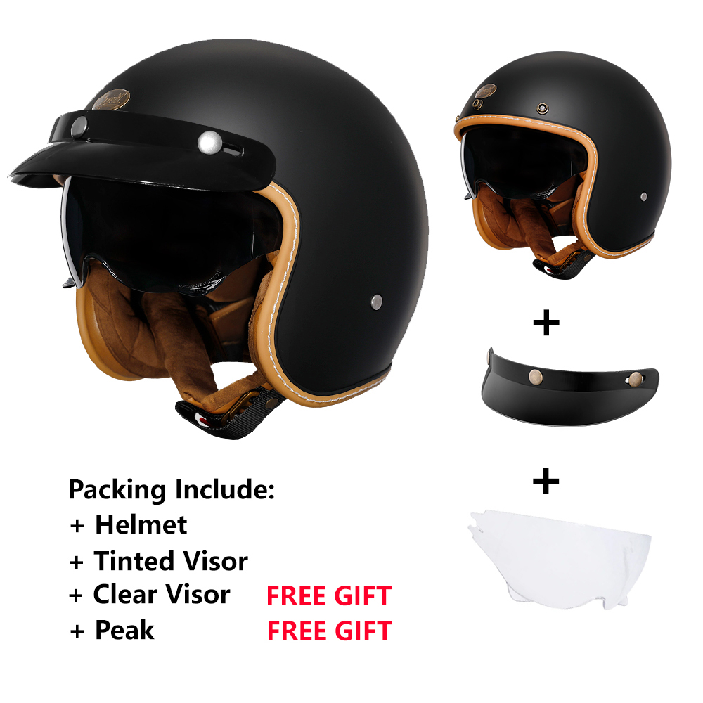 Retro open helm voor volwassen - Open Face Helmet Retro Vintage recensie en prijs