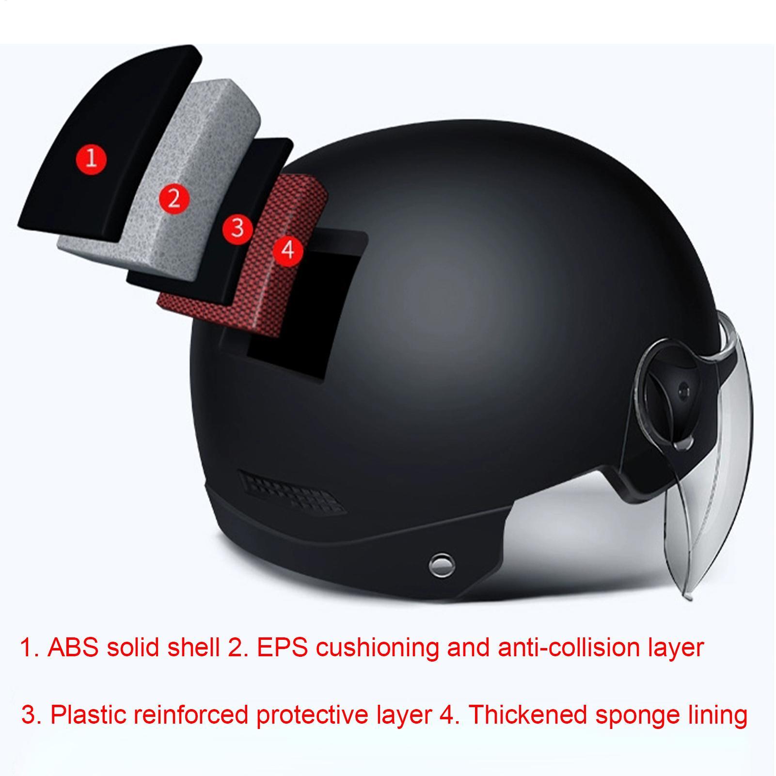 Motorrijhelm Half Face veiligh - Motorcycle Helmet Sun Visor Inner recensie en prijs