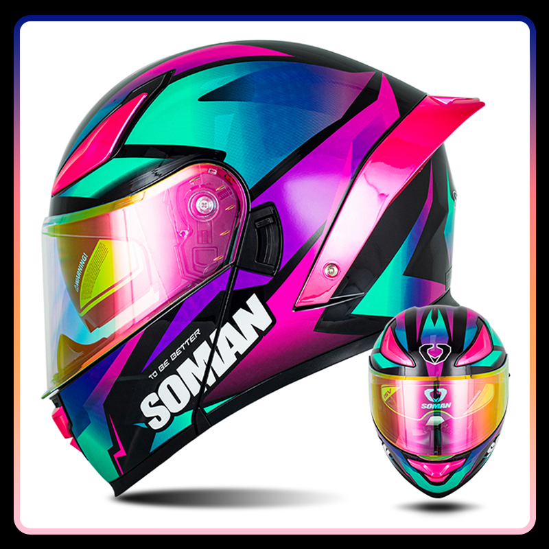 Heren motorhelm Dual Lens Flip - Modular Motorcycle Helmet Dot Approved recensie en prijs