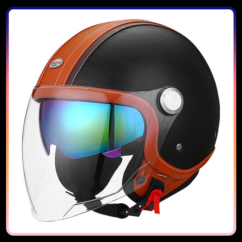 DOT Goedgekeurde Daul Lens Ope - Open Face Helmet Retro Vintage recensie en prijs