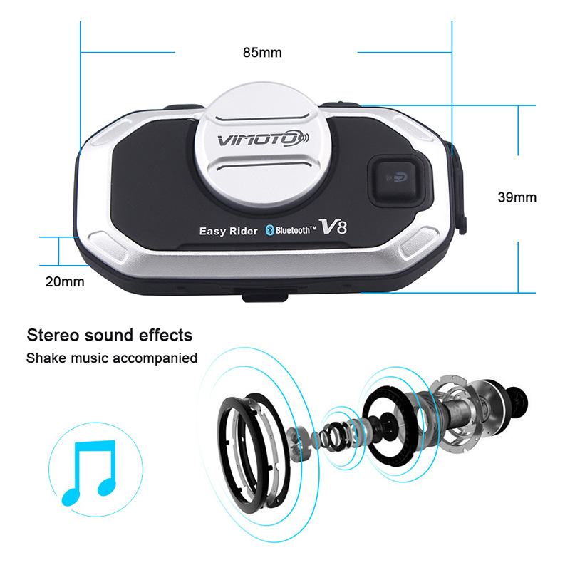 Vimoto V8 Motorhelm Headset Bl - Motorcycle Helmet Bluetooth Built In recensie en prijs