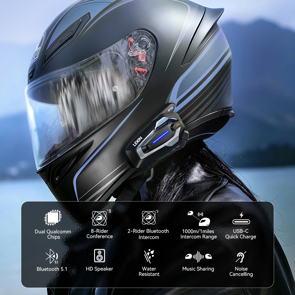 NEW-LEXIN G10 Motorhelm Interc - Motorcycle Helmet Bluetooth Built In recensie en prijs