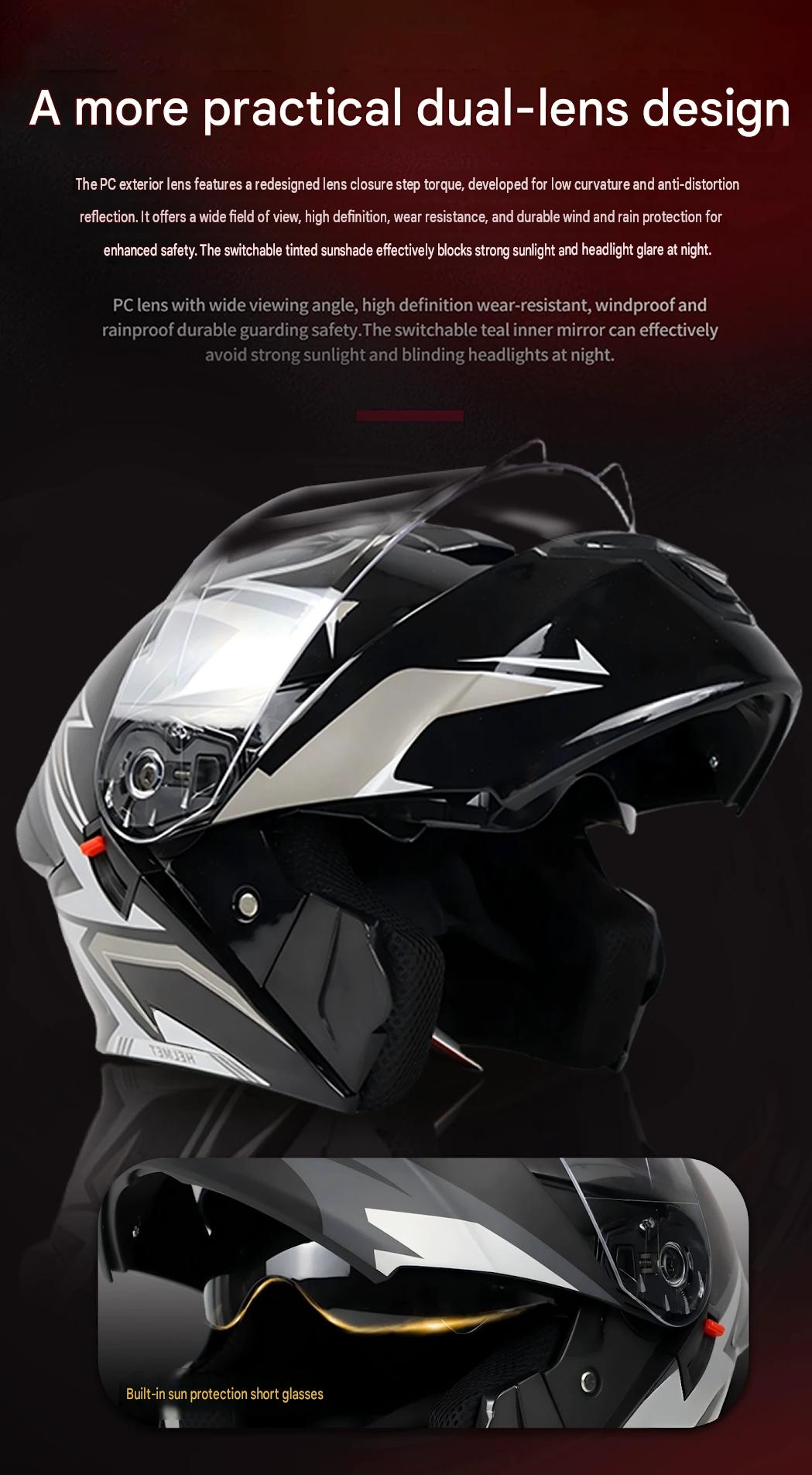 Modulaire flip-up helm voor al - Motorcycle Helmet Sun Visor Inner recensie en prijs