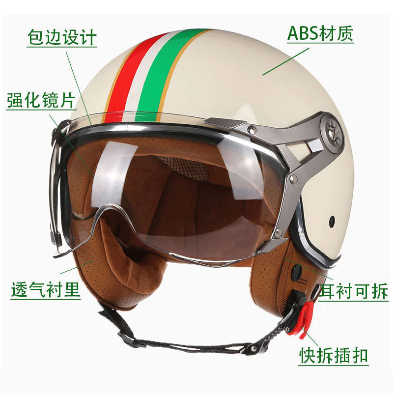 DOT Open Face 3/4 Motorfiets R - Open Face Helmet Retro Vintage recensie en prijs